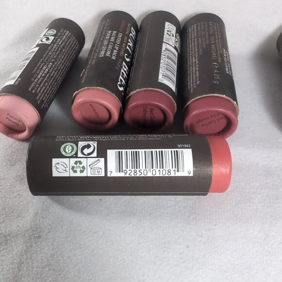 Burt's Bees Tinted Lip Balm 6 Lot Rose Red Dahlia Hibiscus Petunia 6 x 4.25g NEW - Picture 12 of 14